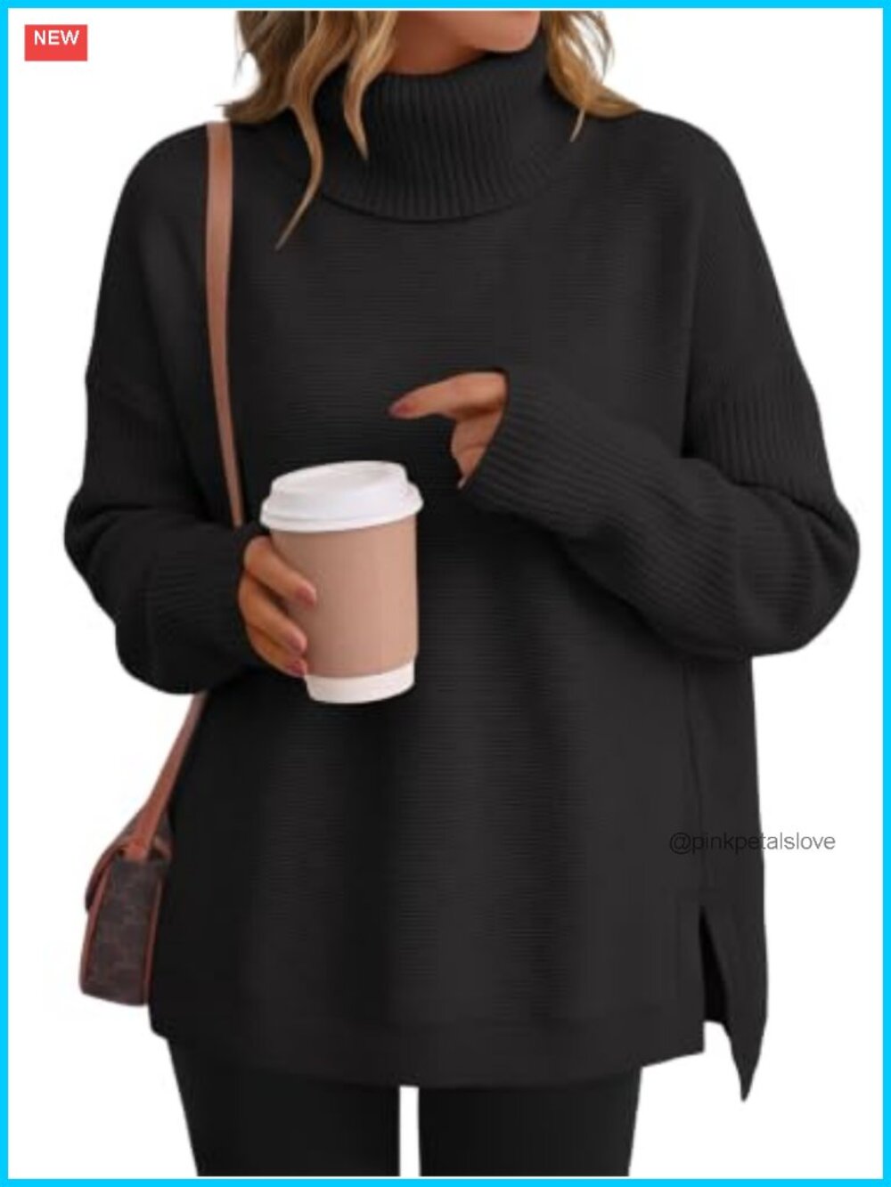 Oversized Turtleneck Sweater Soft Pullover Fall Layering